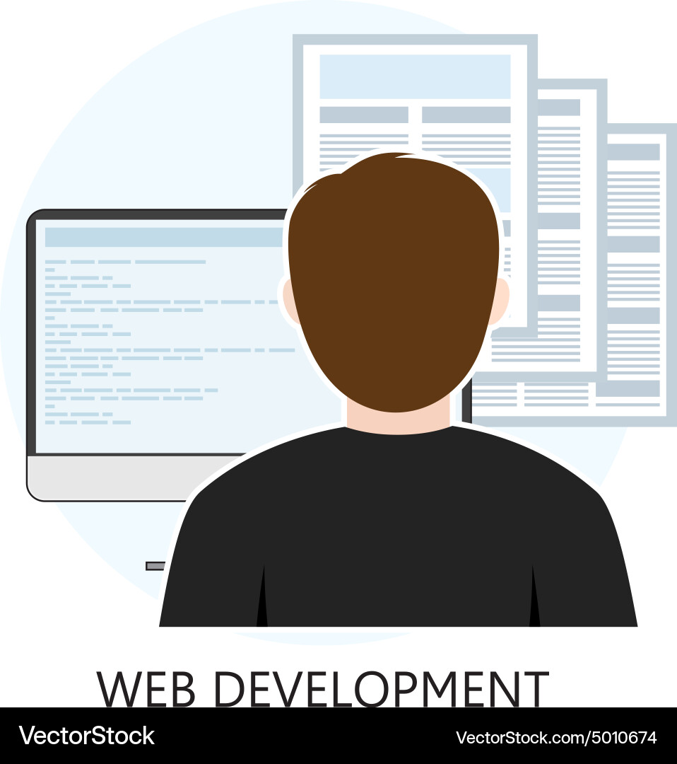Web development icon flat design Vector Image