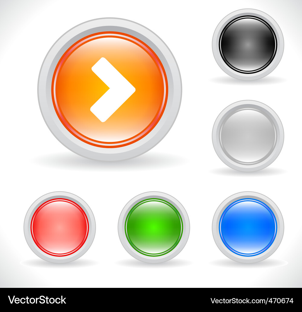 Website Icon Set - Buttons & Navigation Vector Image