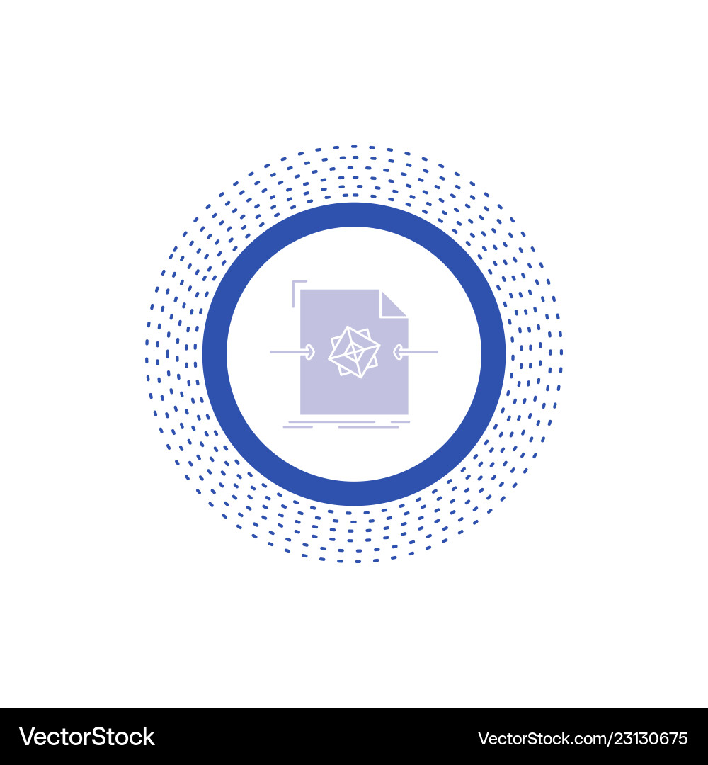 3d document file object processing glyph icon 3d document file object processing glyph icon vector image