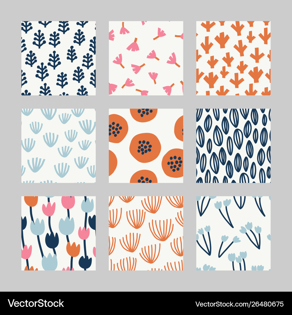 Abstract Floral Pattern Set vector image