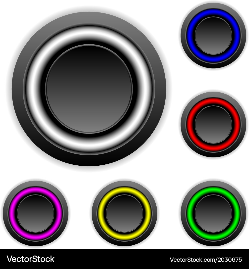 Buttons set vector image