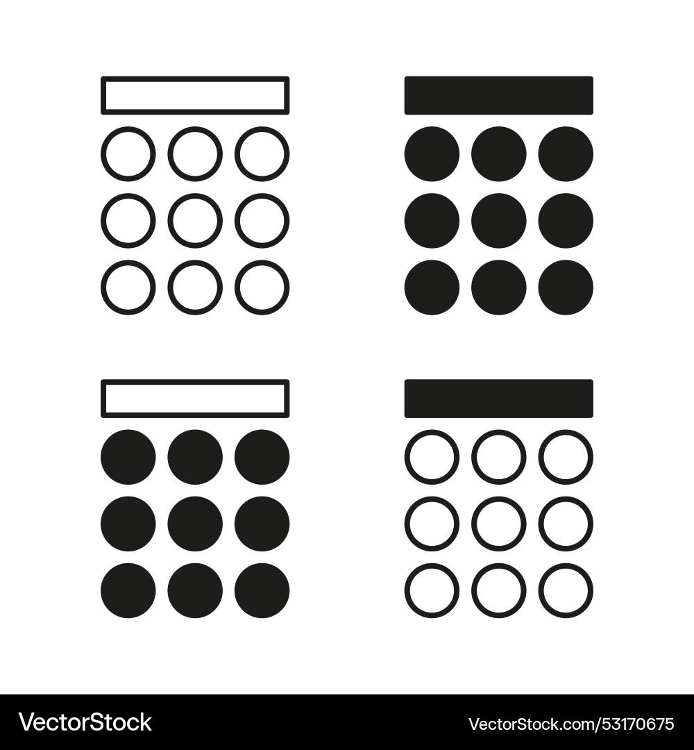 Calendar icons set four different styles simple Vector Image