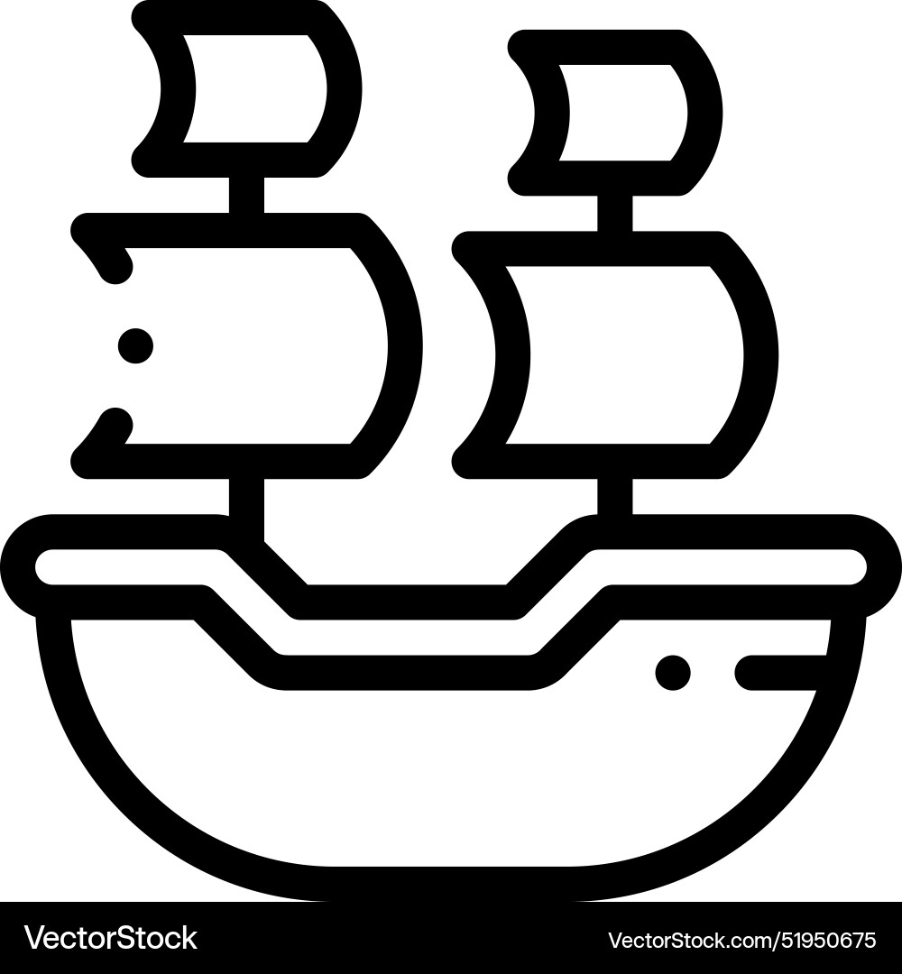 Caravel icon thin linear style design isolated Caravel icon thin linear style design isolated vector image