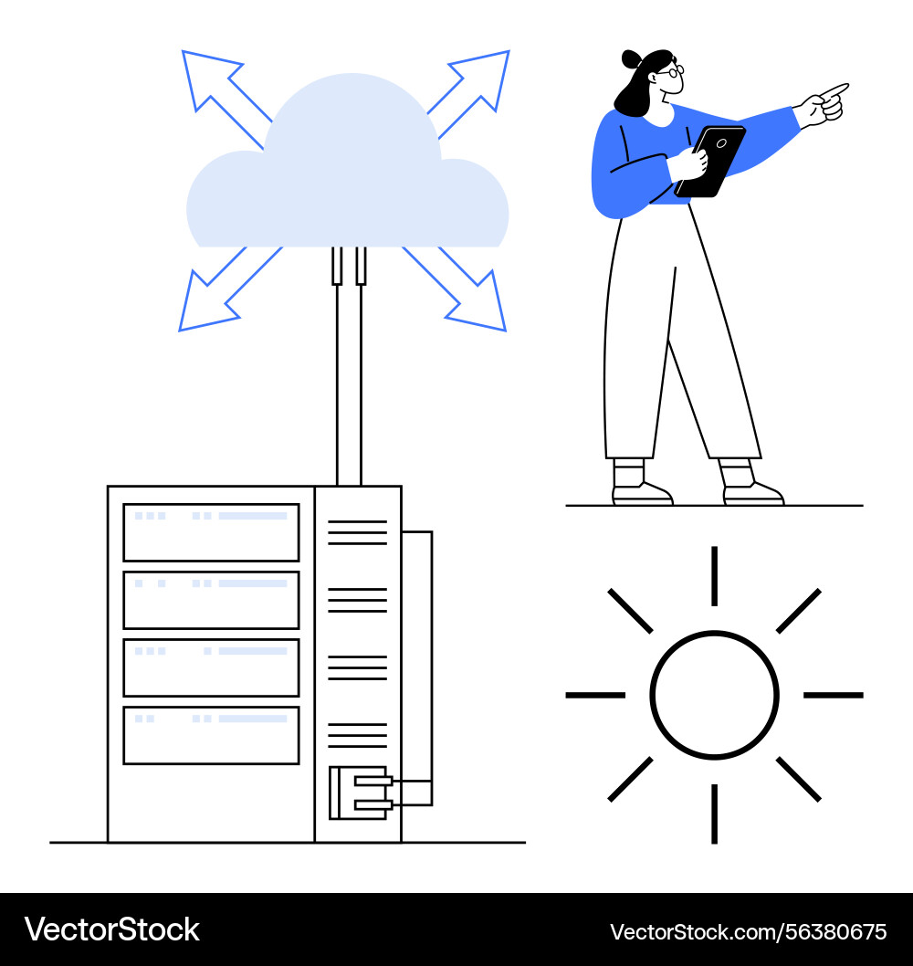 Cloud data management with network connectivity Cloud data management with network connectivity vector image