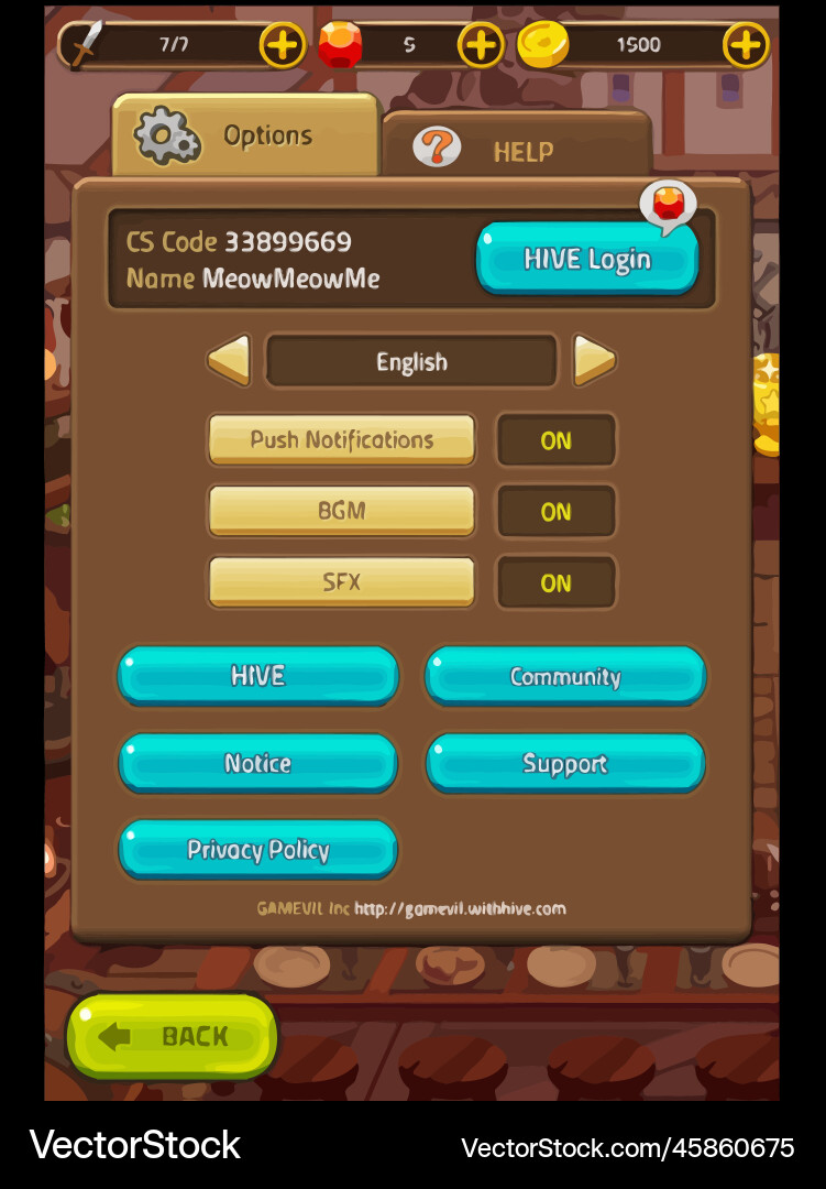 Game UI Level Button Set vector image