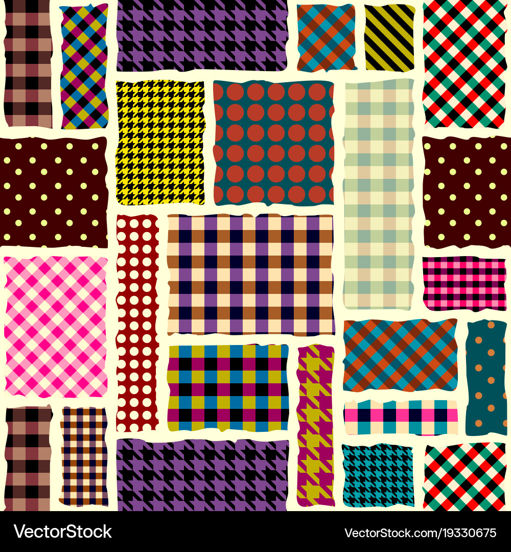 Geometric patchwork pattern of a squares vector image