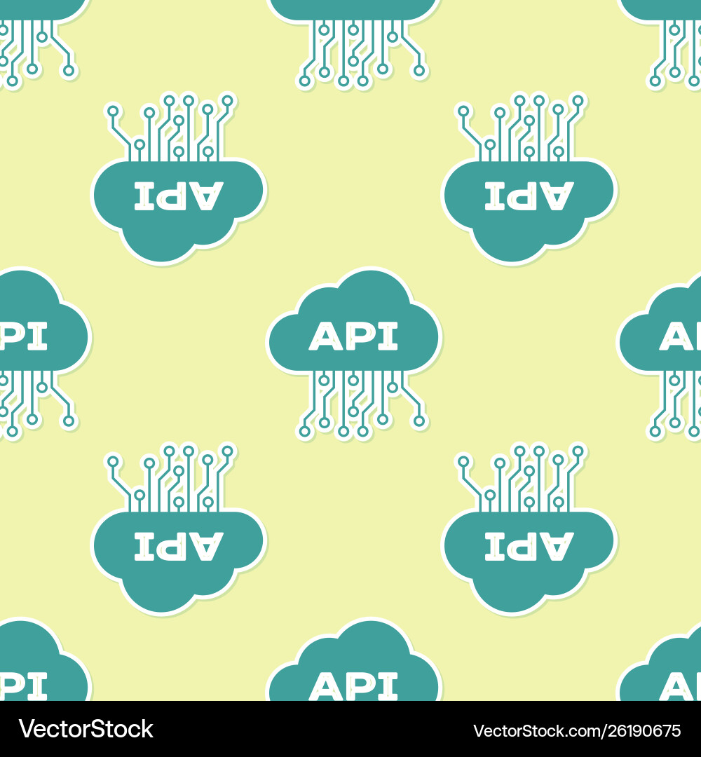Green cloud api interface icon isolated seamless Green cloud api interface icon isolated seamless Vector Image