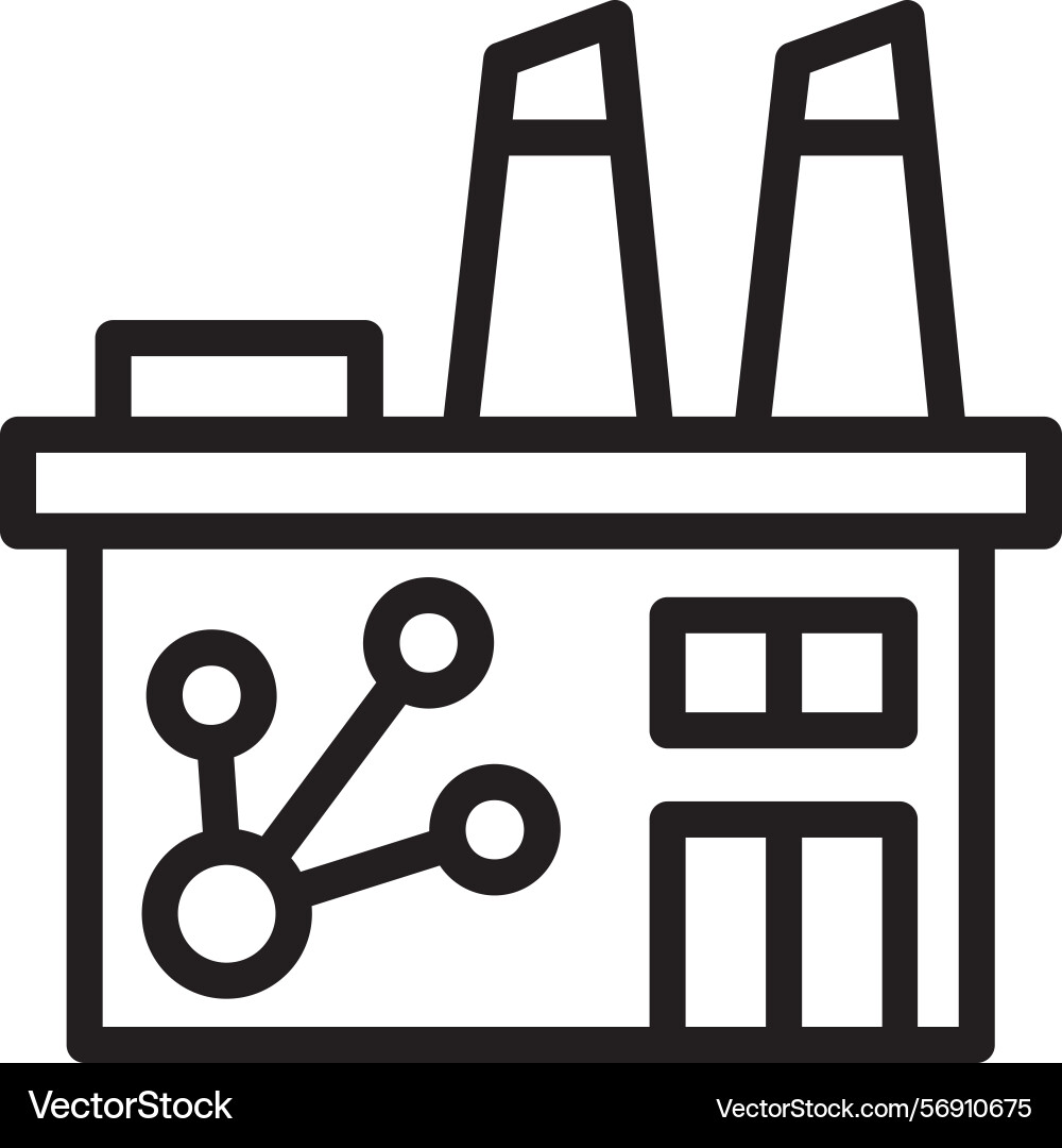 Industry networking linear style icon design vector image