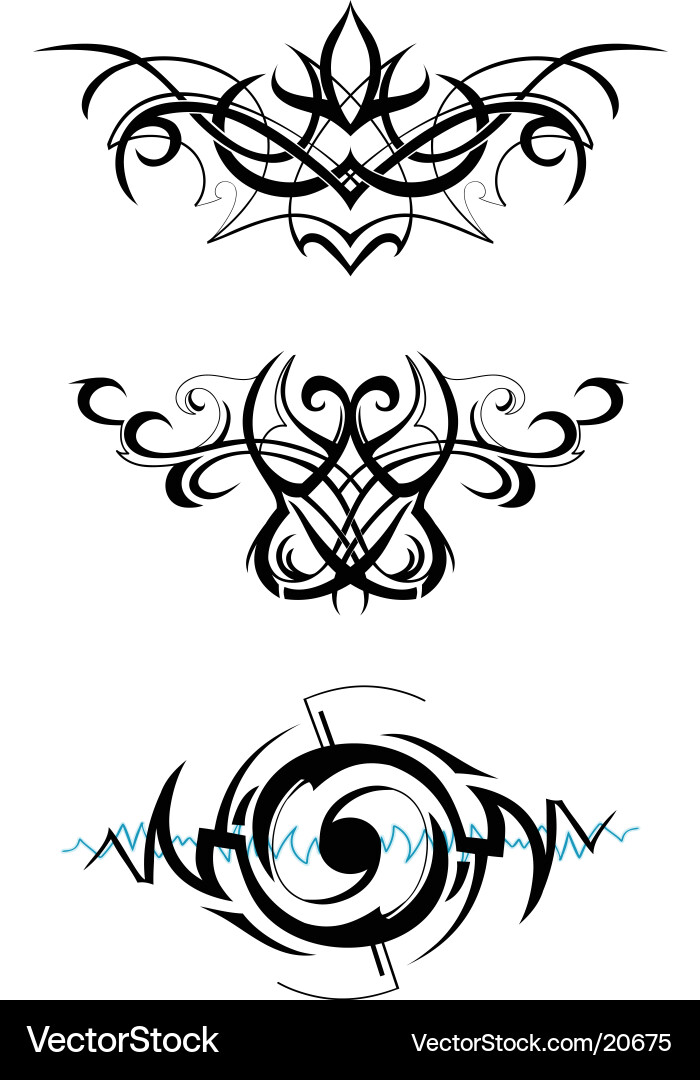 Intricate Tribal Swirl Tattoo vector image