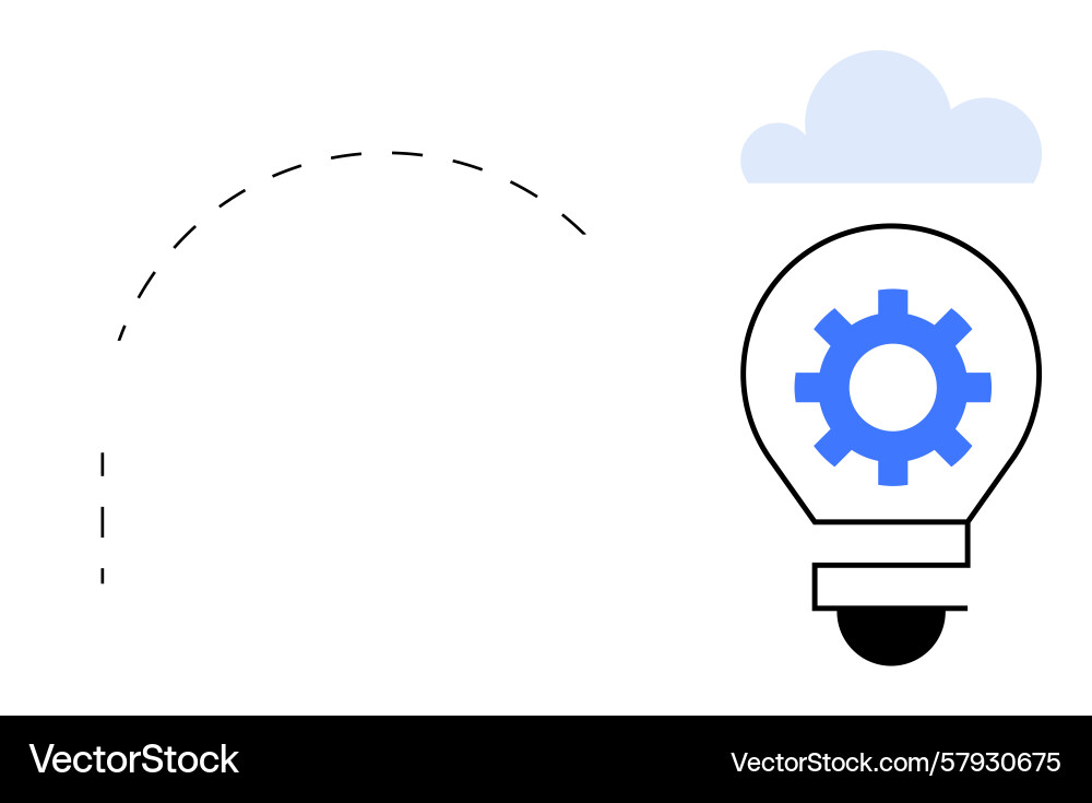 Light bulb with gear and cloud representing Vector Image