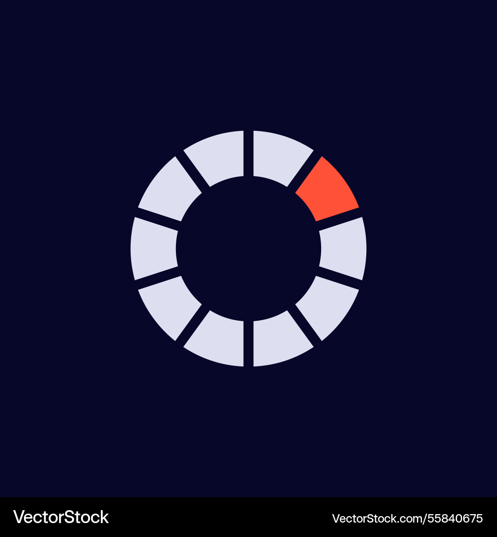 Loading icon with progress indicator showing Vector Image