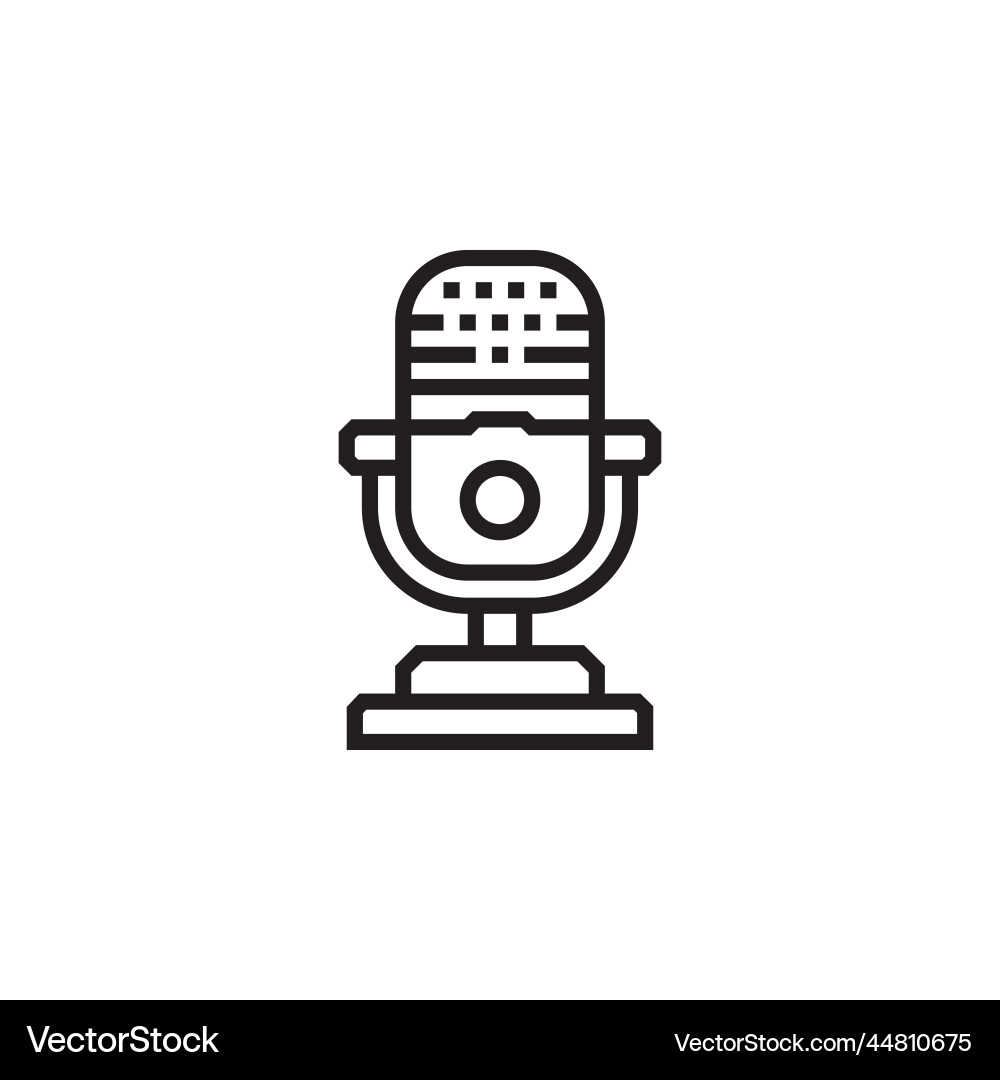 Microphone icon computer component outline Microphone icon computer component outline vector image