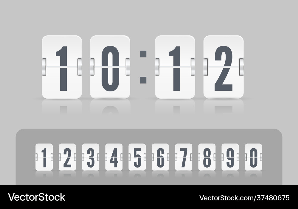Modern ui retro time meter with numbers Modern ui retro time meter with numbers vector image