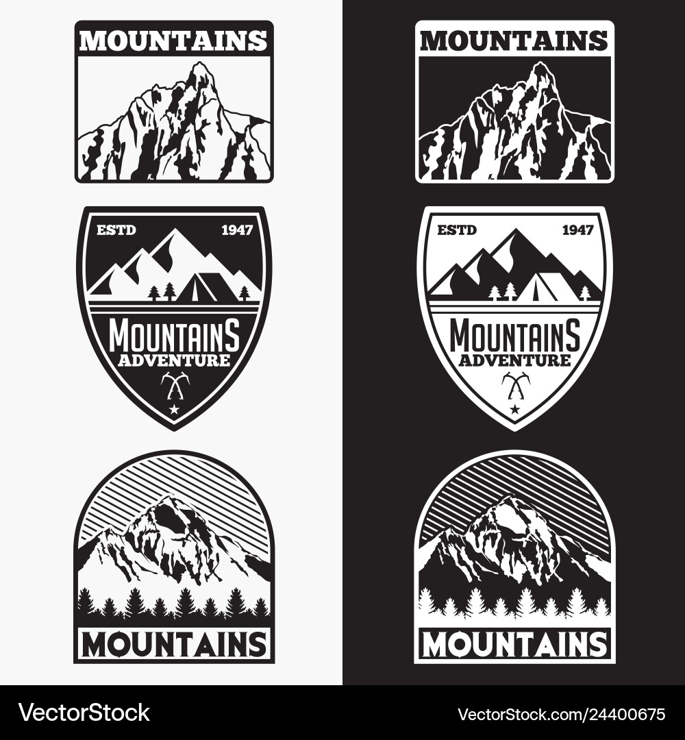 Mountains logo badge 6 Vector Image