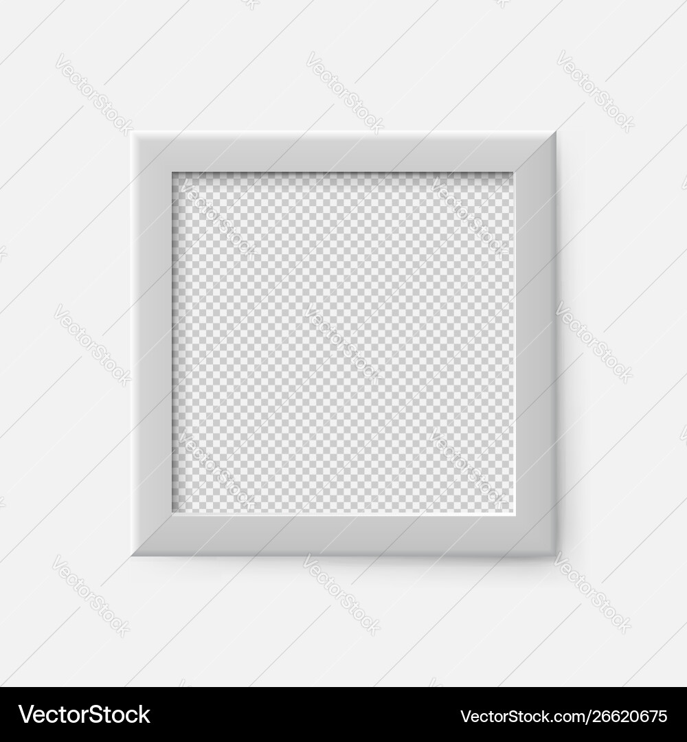 Realistic square empty picture frame blank white Realistic square empty picture frame blank white vector image