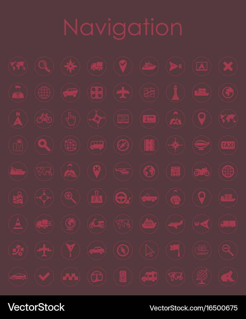 Set of navigation simple icons Vector Image