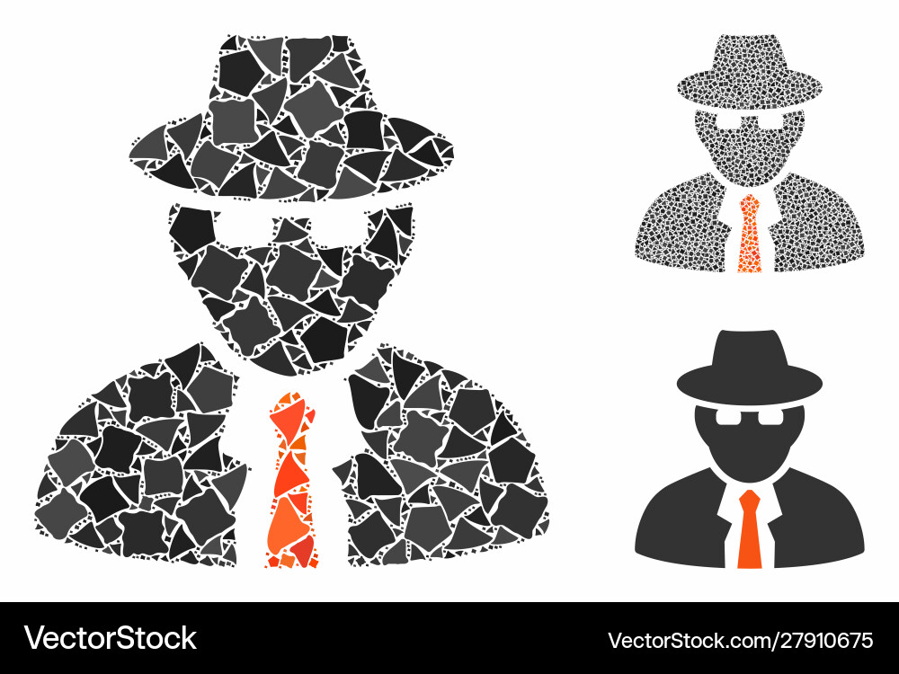 Spy composition icon bumpy elements Spy composition icon bumpy elements vector image