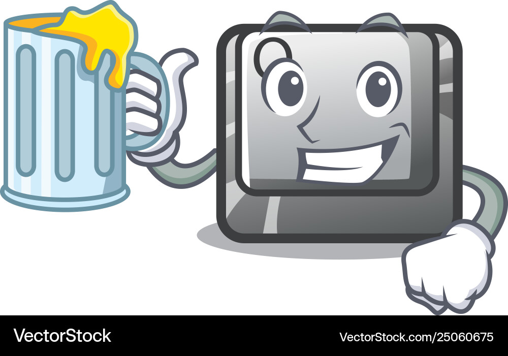 With juice button q in character shape vector image
