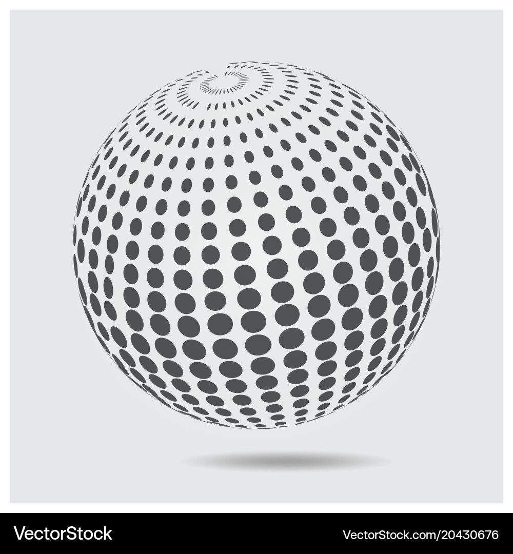 3d sphere logo halftone pattern circle dotted Vector Image