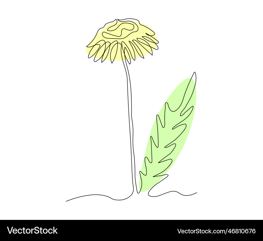 Abstract dandelion flower continuous on line Abstract dandelion flower continuous on line vector image