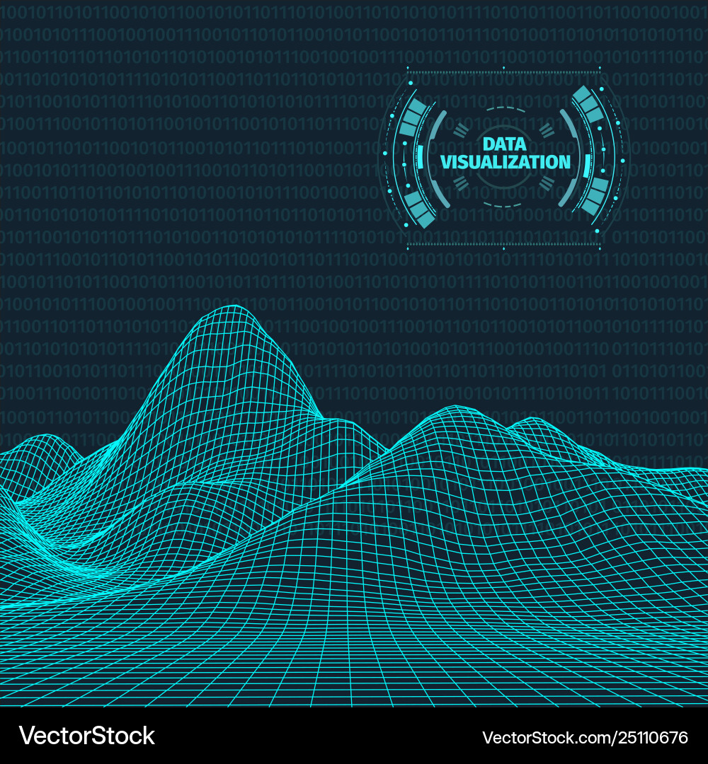 Big data visualization background 3d Big data visualization background 3d vector image