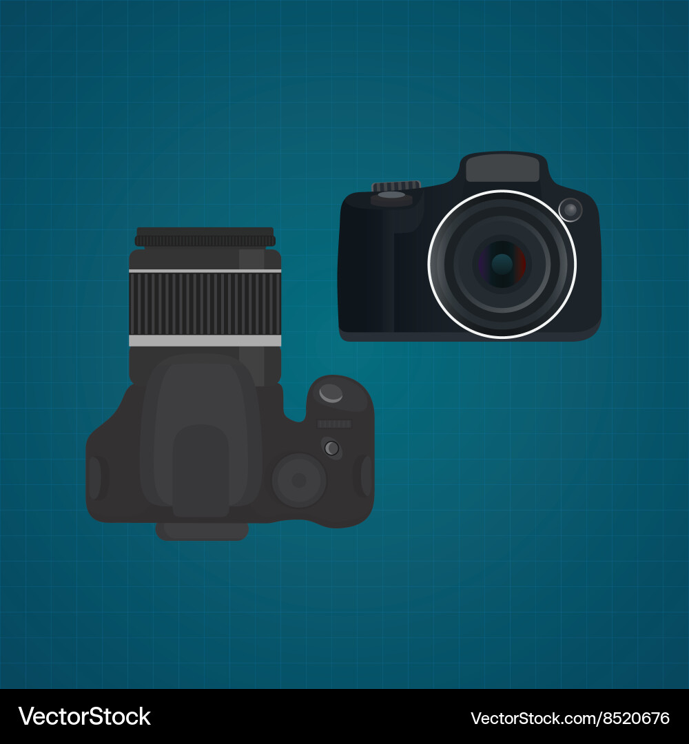 Camera slr dslr from front vector image