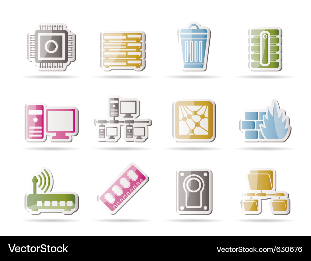 Computer and website icons Vector Image