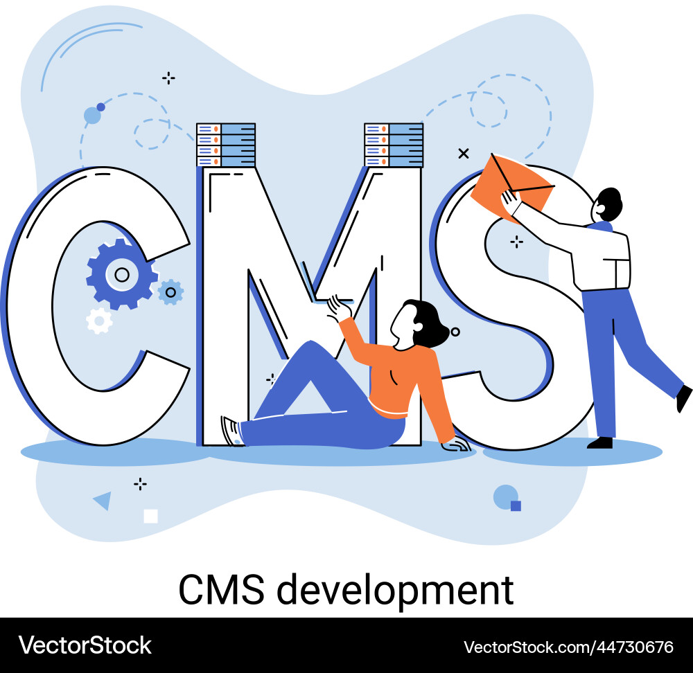 Concept of digital content management system cms Concept of digital content management system cms vector image