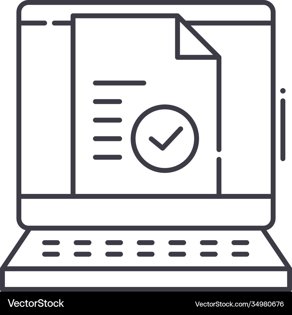 Document validity check icon linear isolated Document validity check icon linear isolated vector image
