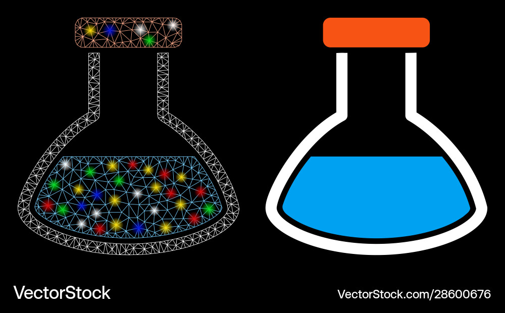 Flare mesh 2d rounded flask icon with spots Flare mesh 2d rounded flask icon with spots vector image