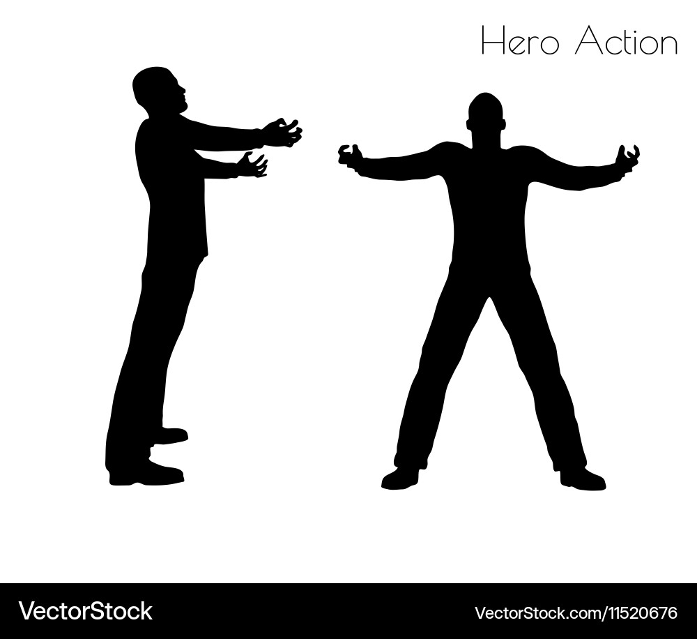 Man in hero action pose vector image