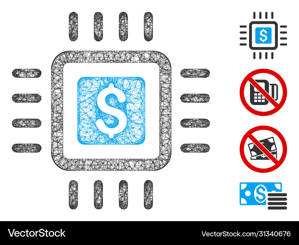 Processor price web mesh Processor price web mesh vector image
