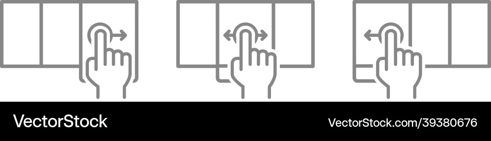 Smartphone with interface carousel line icons vector image