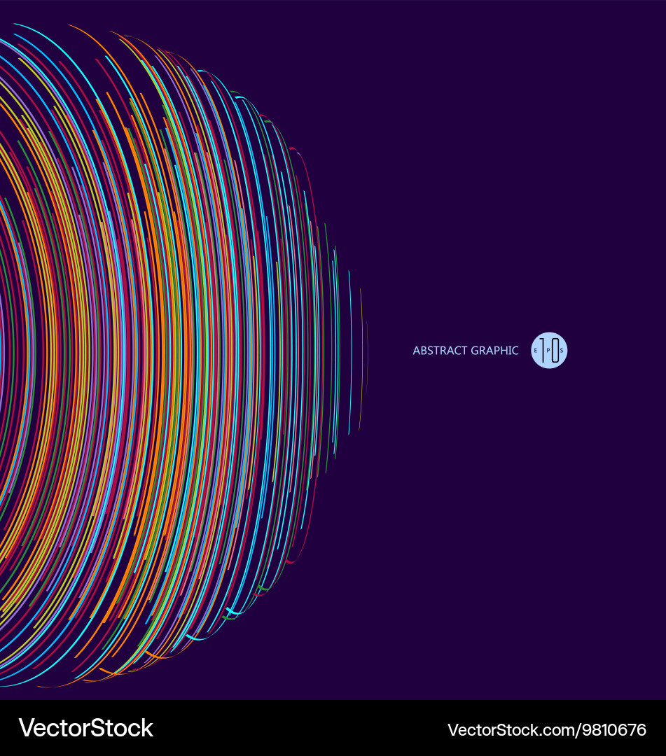 Three-dimensional sphere composed of multicolored vector image