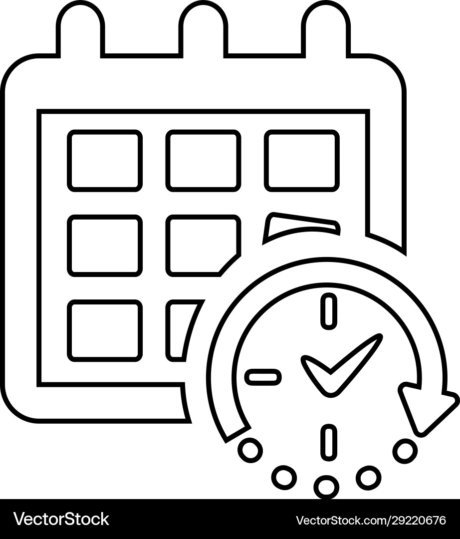 Timer event delivery date schedule icon Vector Image