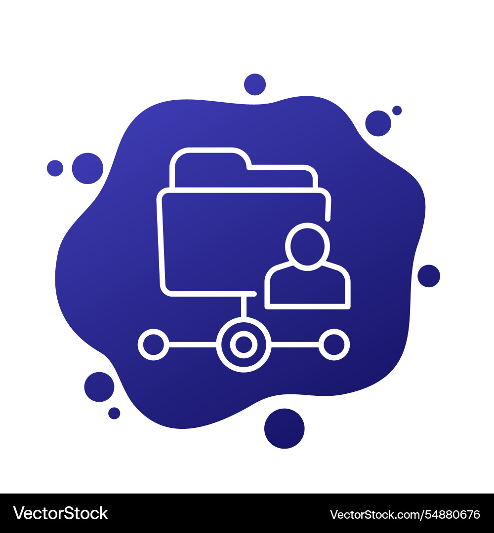 User directory line icon with folder Vector Image