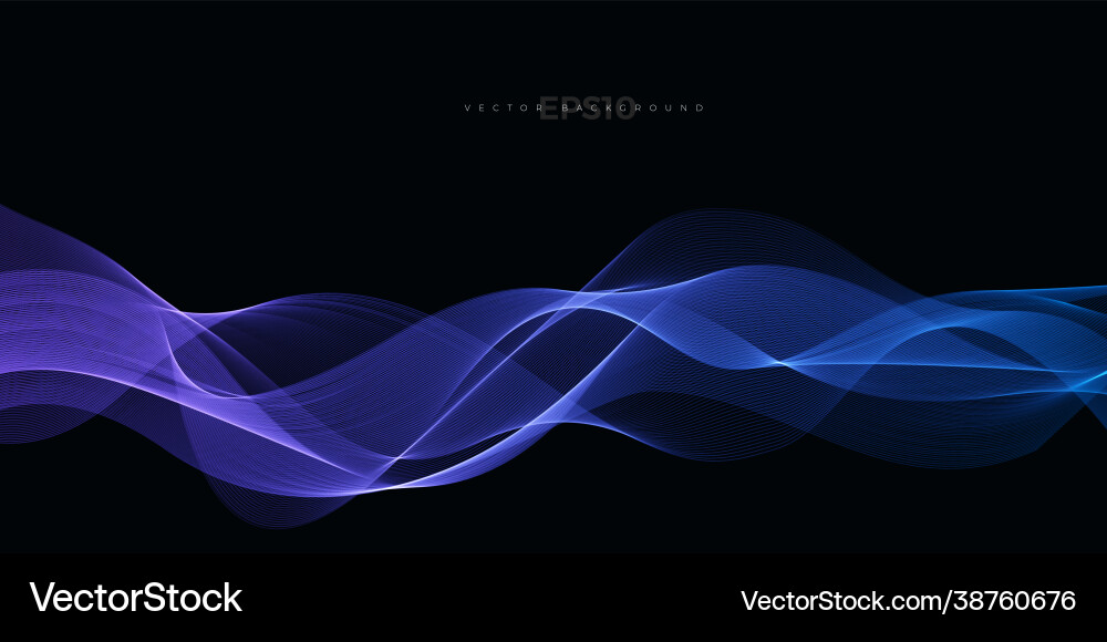 Wave element with abstract blue lines vector image
