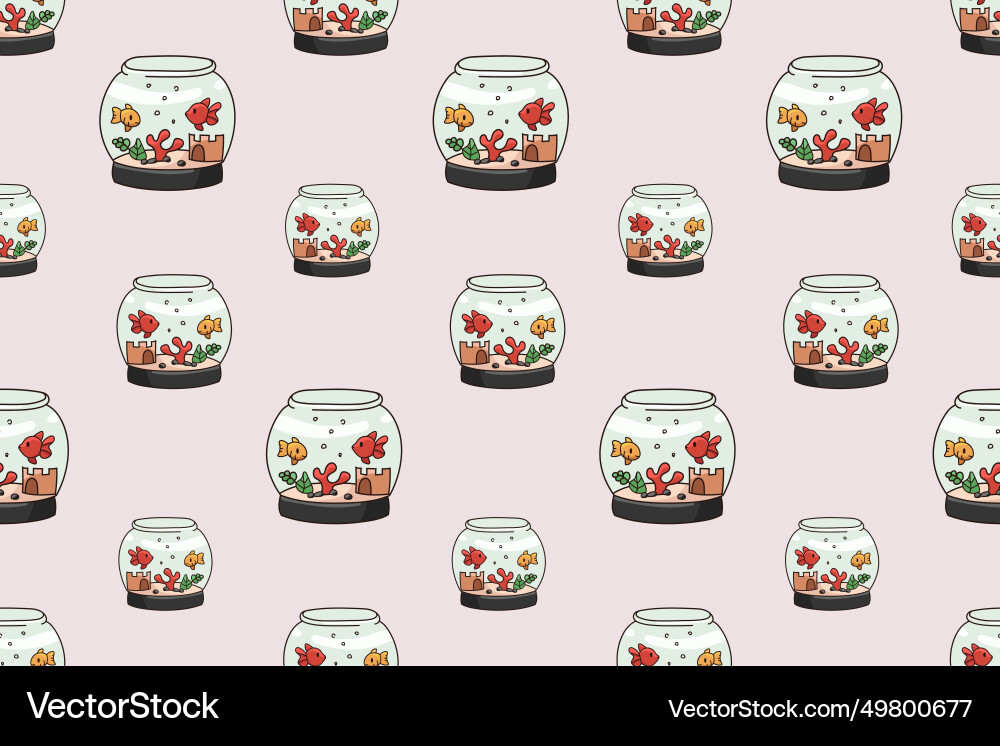 Aquarium bowl colored pattern Aquarium bowl colored pattern vector image