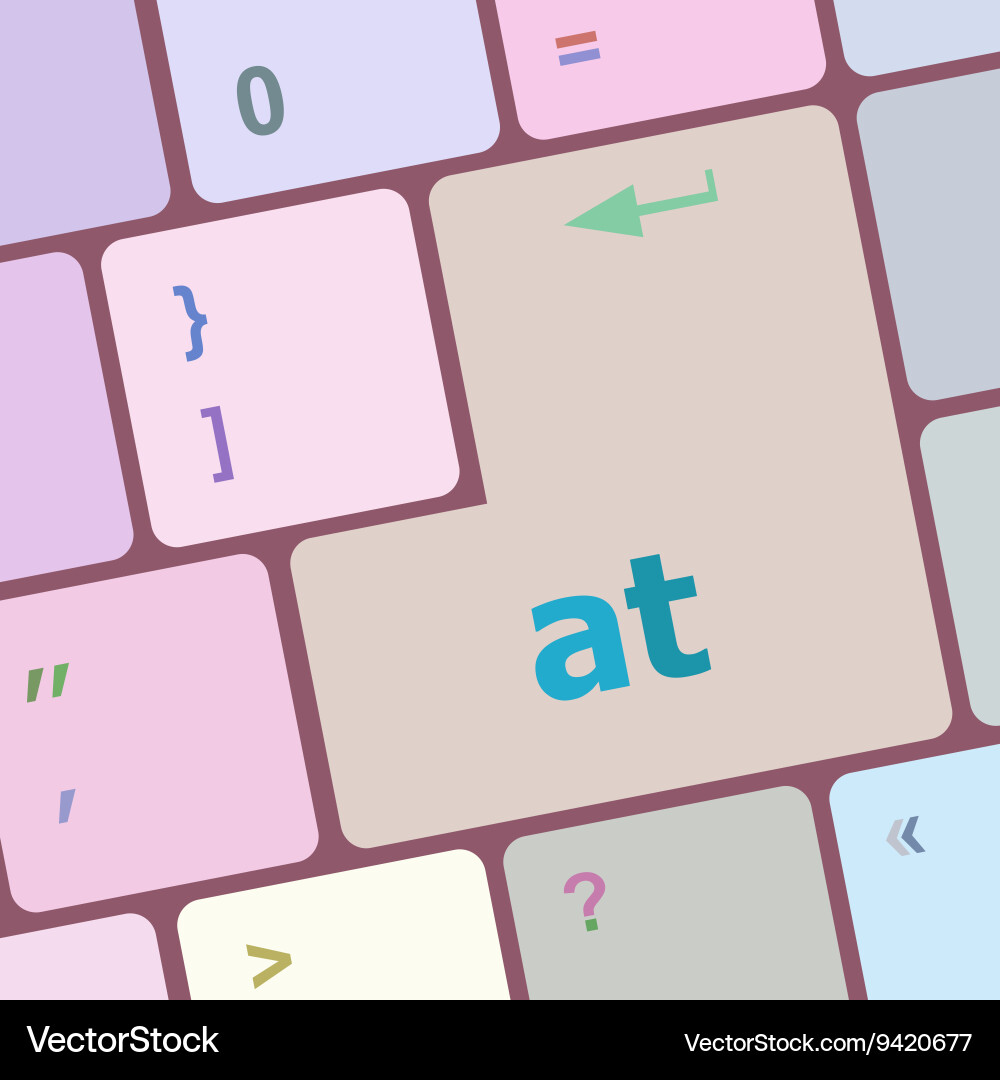 At button on computer keyboard key Vector Image