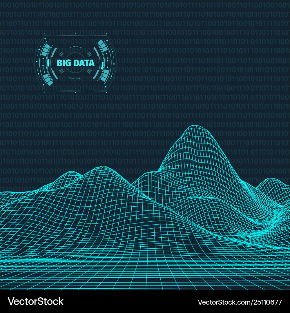 Big data visualization background 3d Big data visualization background 3d vector image