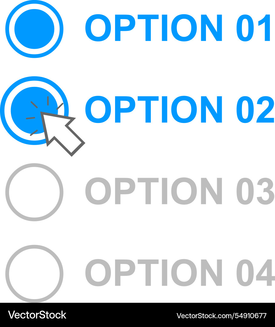Click options cursor mouse Click options cursor mouse vector image
