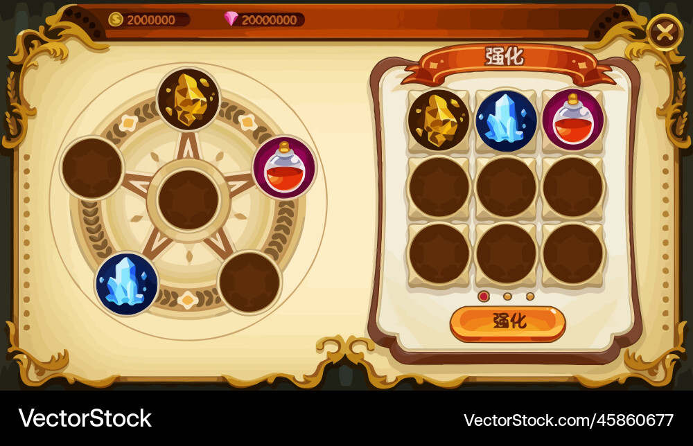 Complete set of level button game ui pop-up icon vector image