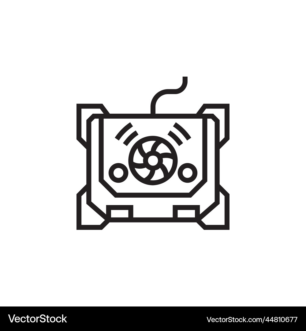 Cooling pad icon computer component outline vector image