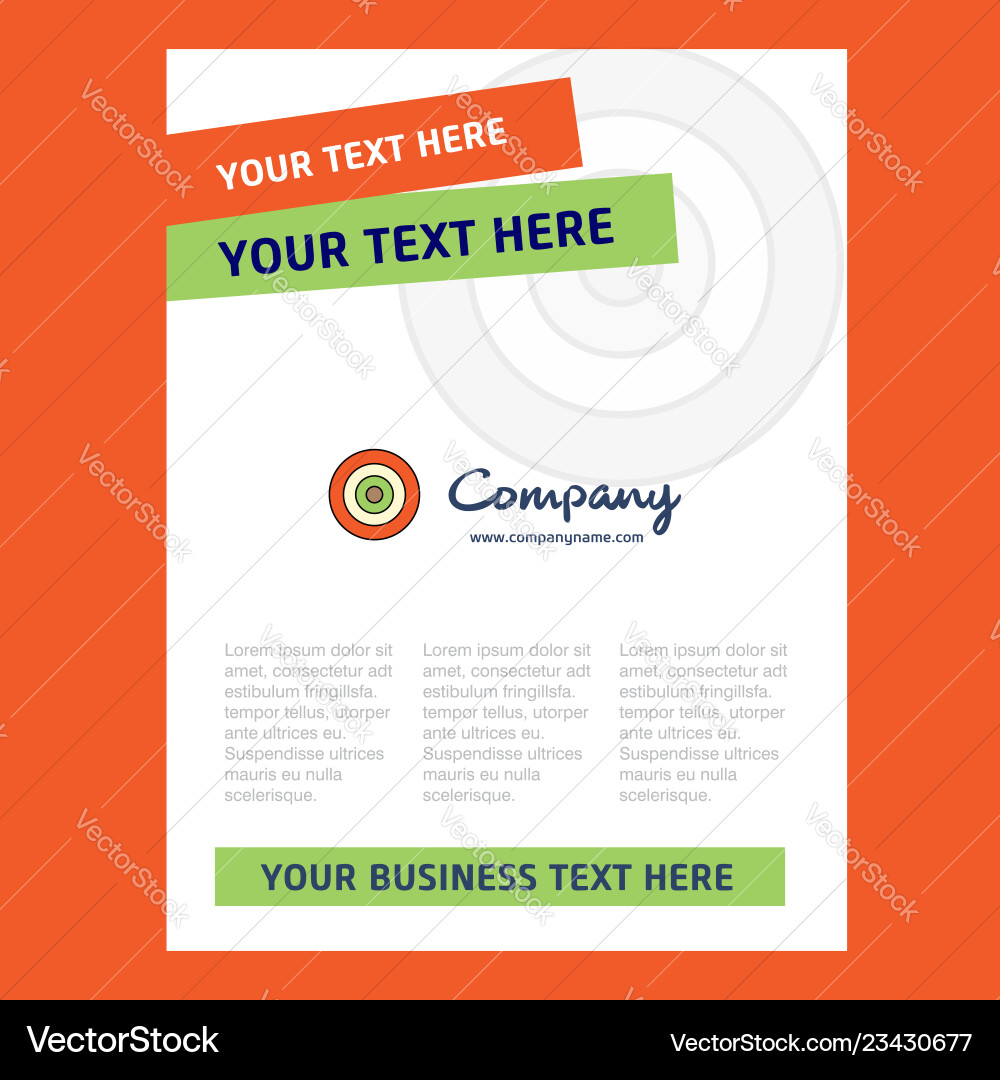 Dart game title page design for company profile Vector Image