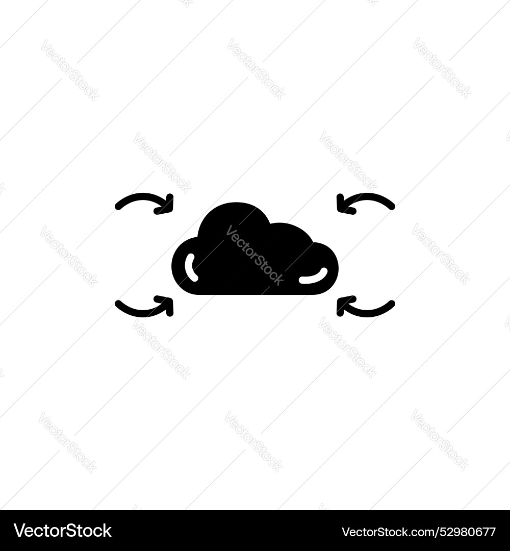 Data aggregation icon set cloud computing vector image