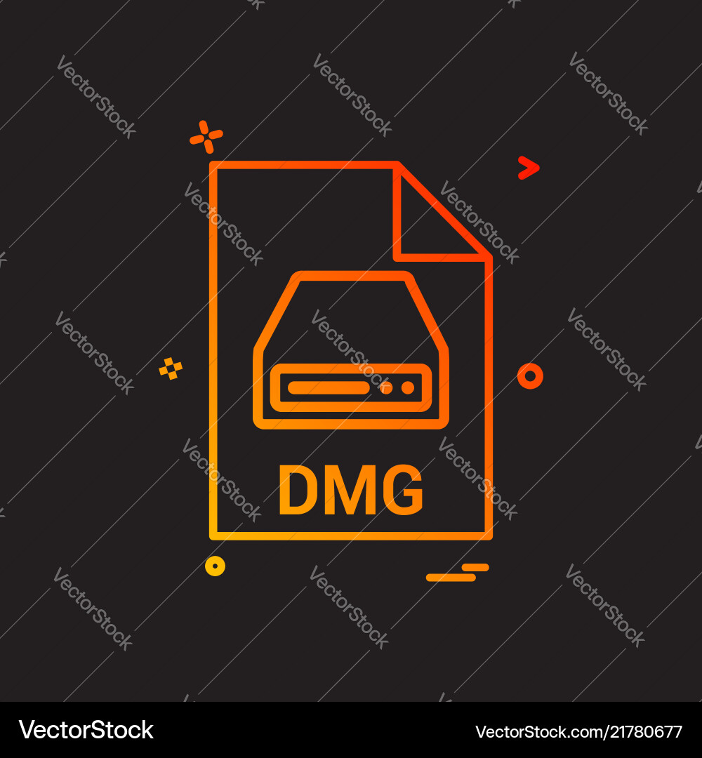 Dmg file extension format icon design Dmg file extension format icon design vector image