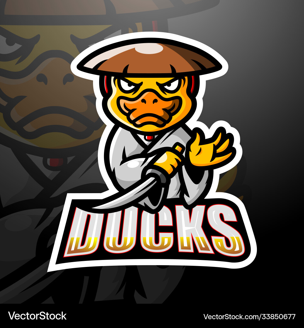 Samurai Duck Esports Logo Vector Image