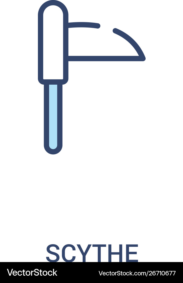 Scythe concept 2 colored icon simple line element Scythe concept 2 colored icon simple line element Vector Image