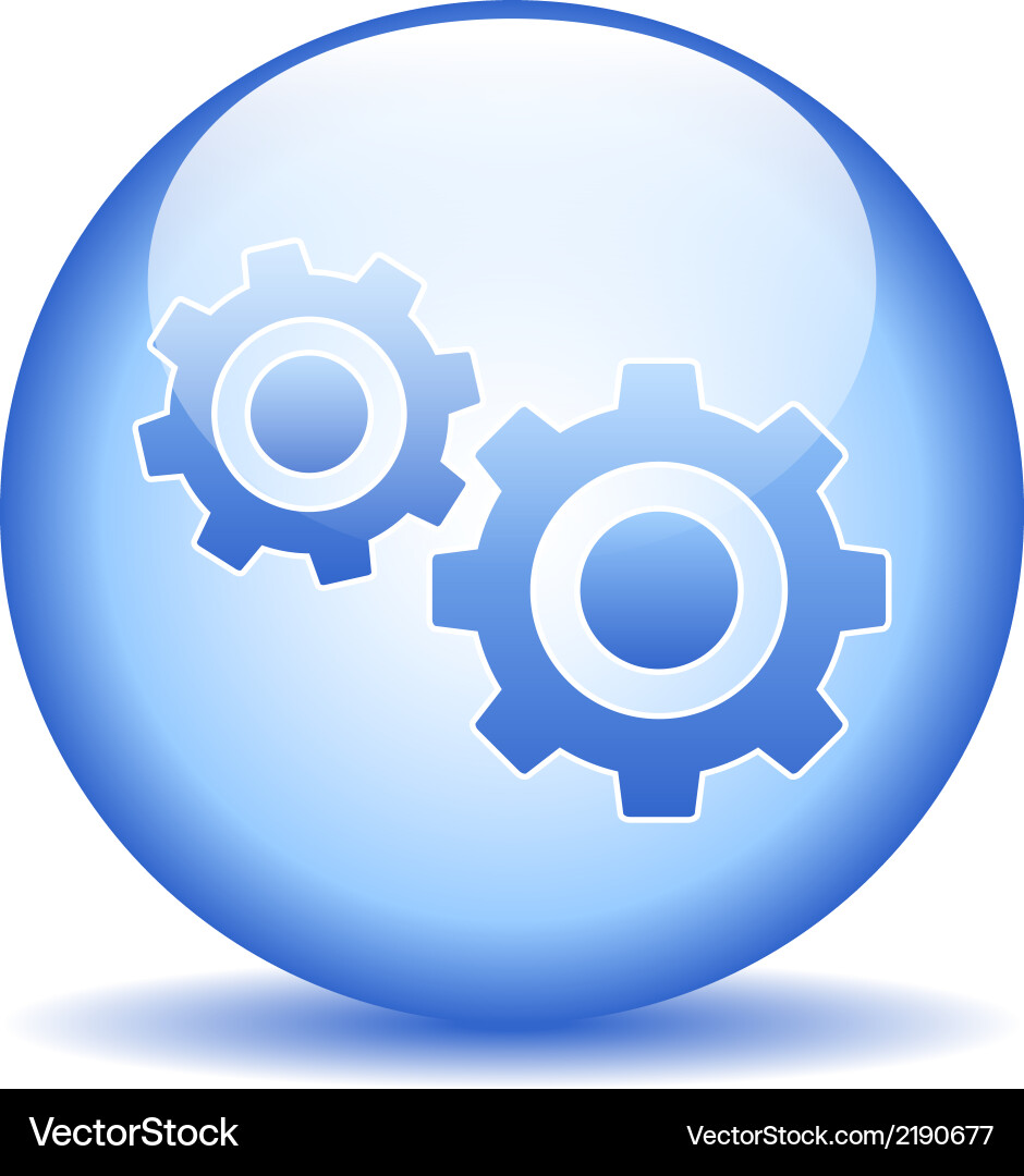 Settings button vector image