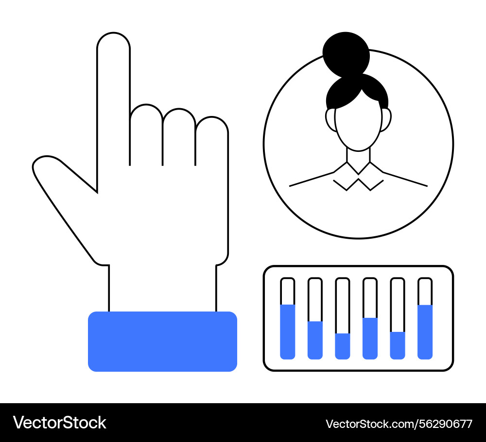 User interaction concept with profile avatar User interaction concept with profile avatar vector image